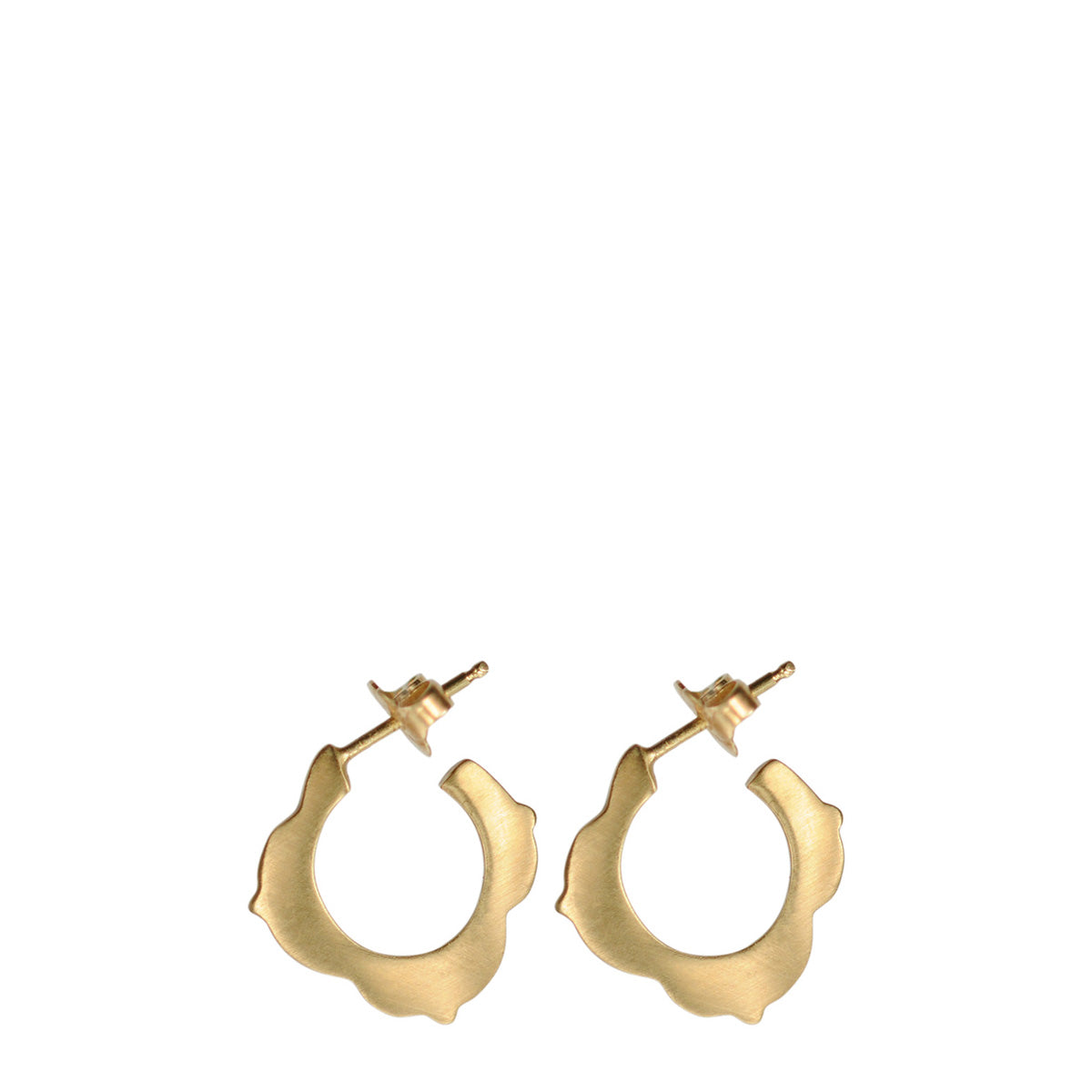 10K Gold Small Lotus Hoop Earrings