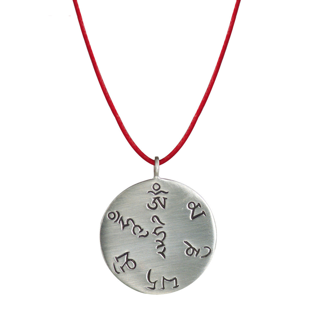 Sterling Silver Tibet Fund Pendant on Red Cord