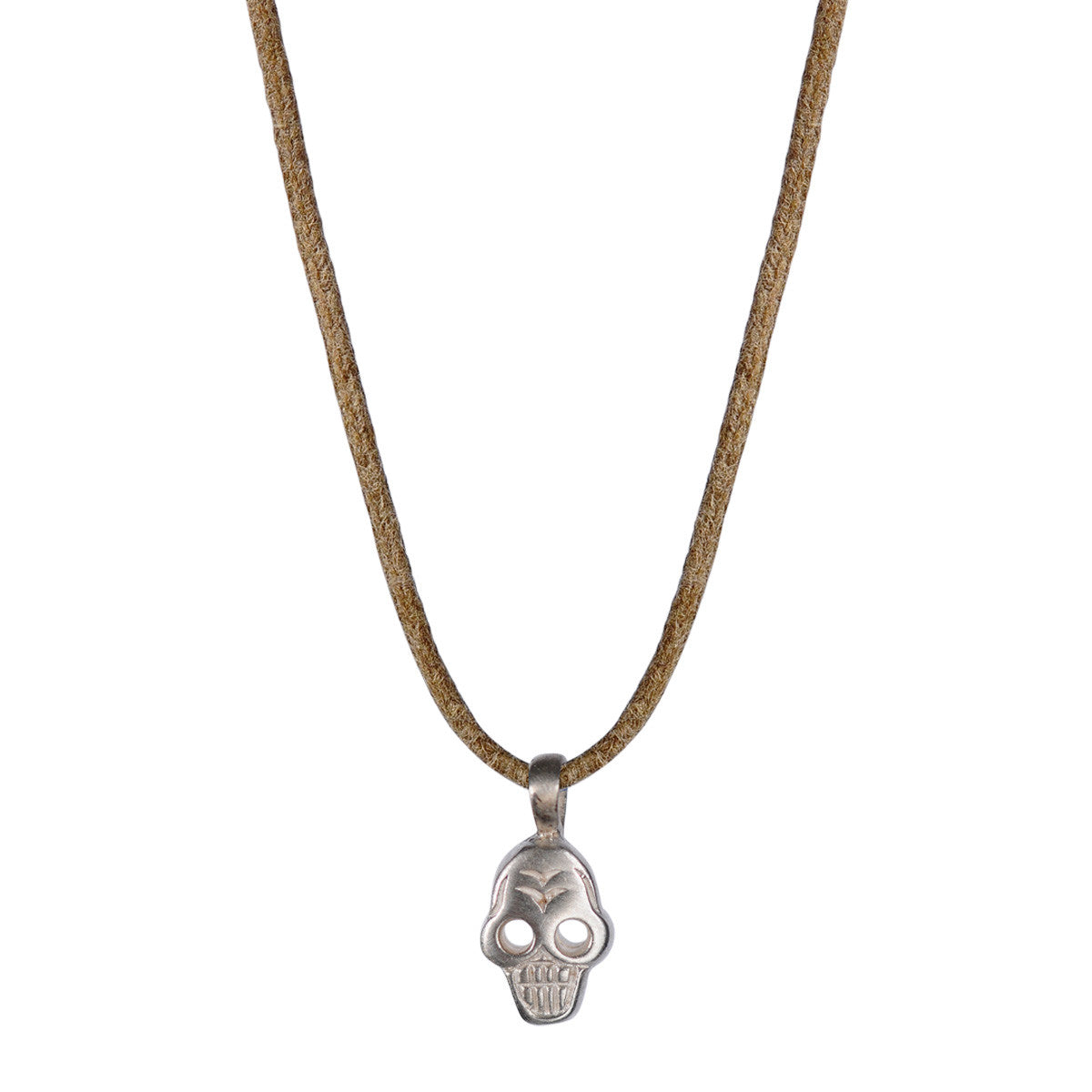 Children's Sterling Silver Tiny Skull Pendant on Cord