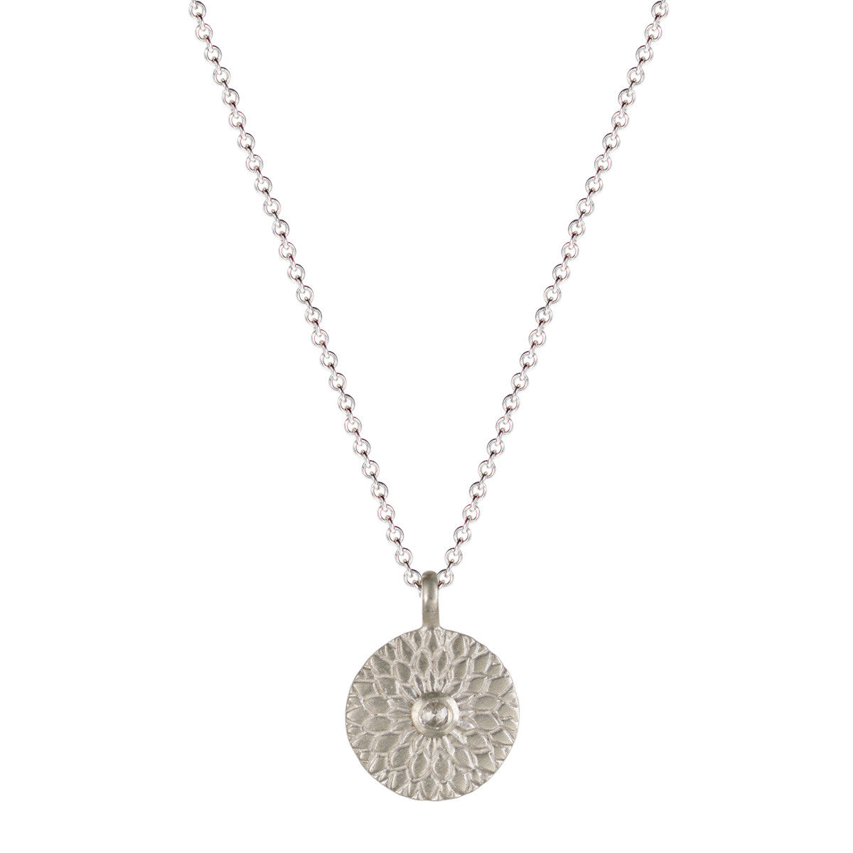 Sterling Silver Joyful Heart Lotus Mandala Pendant