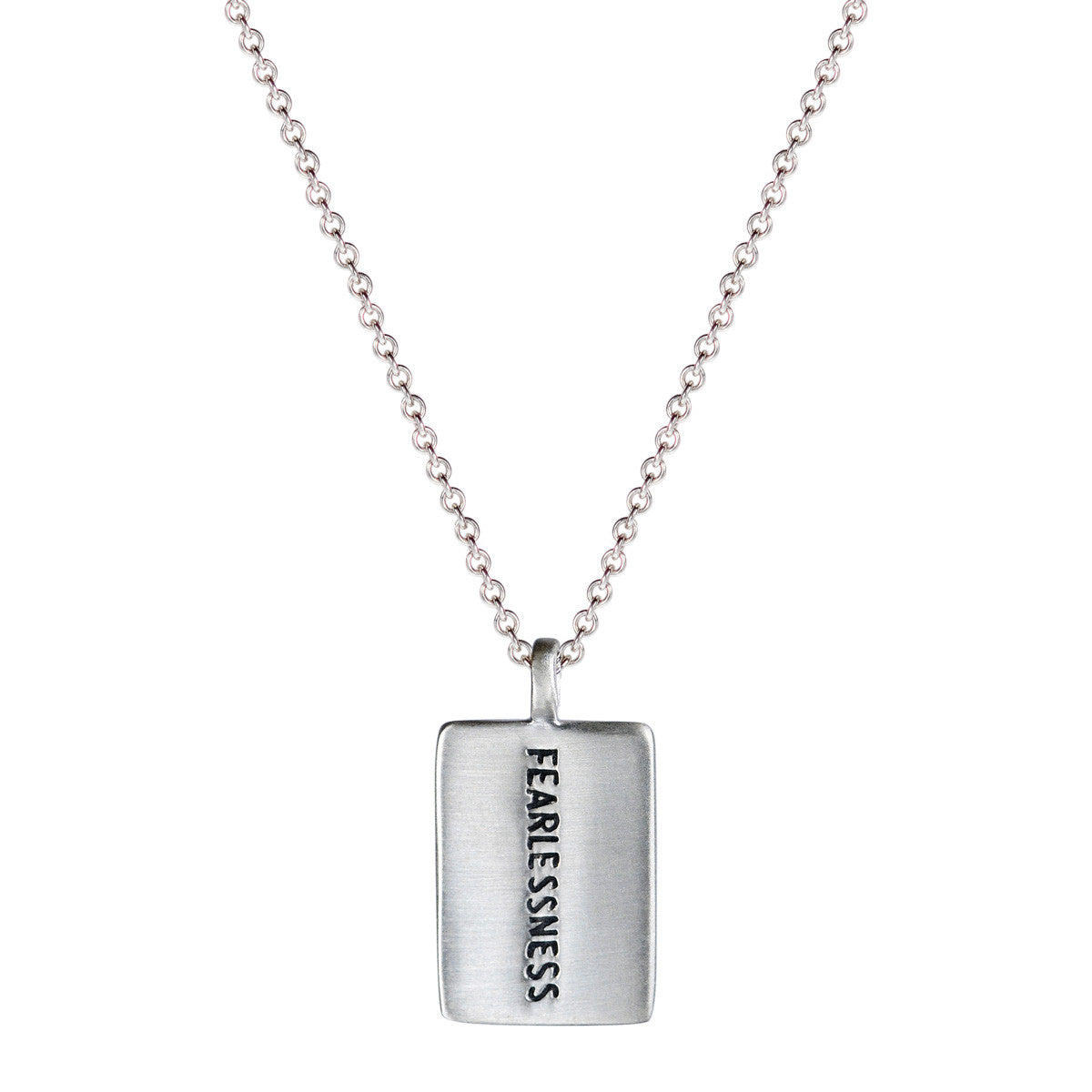 Engravable Sterling Silver Diamond Dog Tag Pendant for Men & Chain Necklace