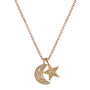 10K Gold Bombay Moon and Star Pendant with Diamonds