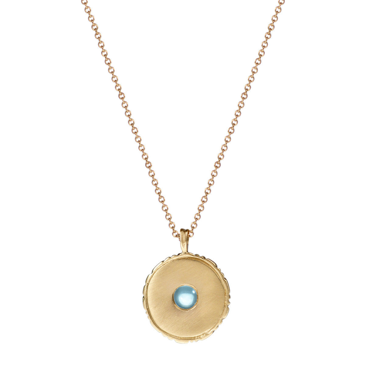 10K Gold Strength is Having a Graceful Life Pendant with Sky Blue Topaz
