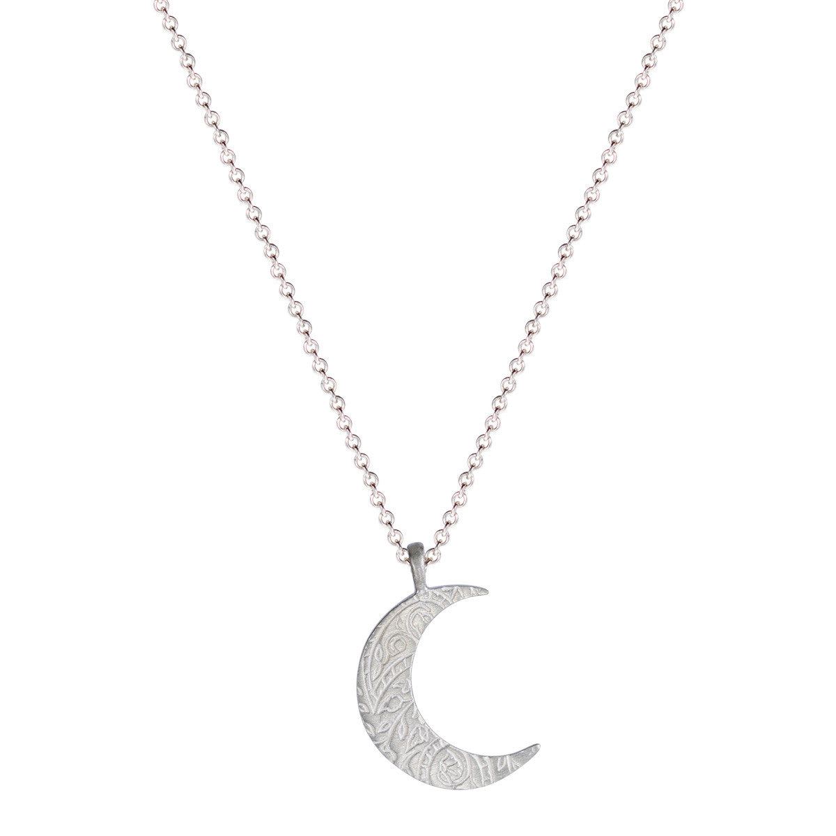 Sterling Silver Small Paisley Moon Pendant