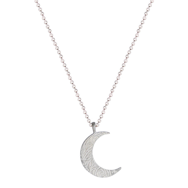Sterling Silver Small Paisley Moon Pendant - Me&Ro