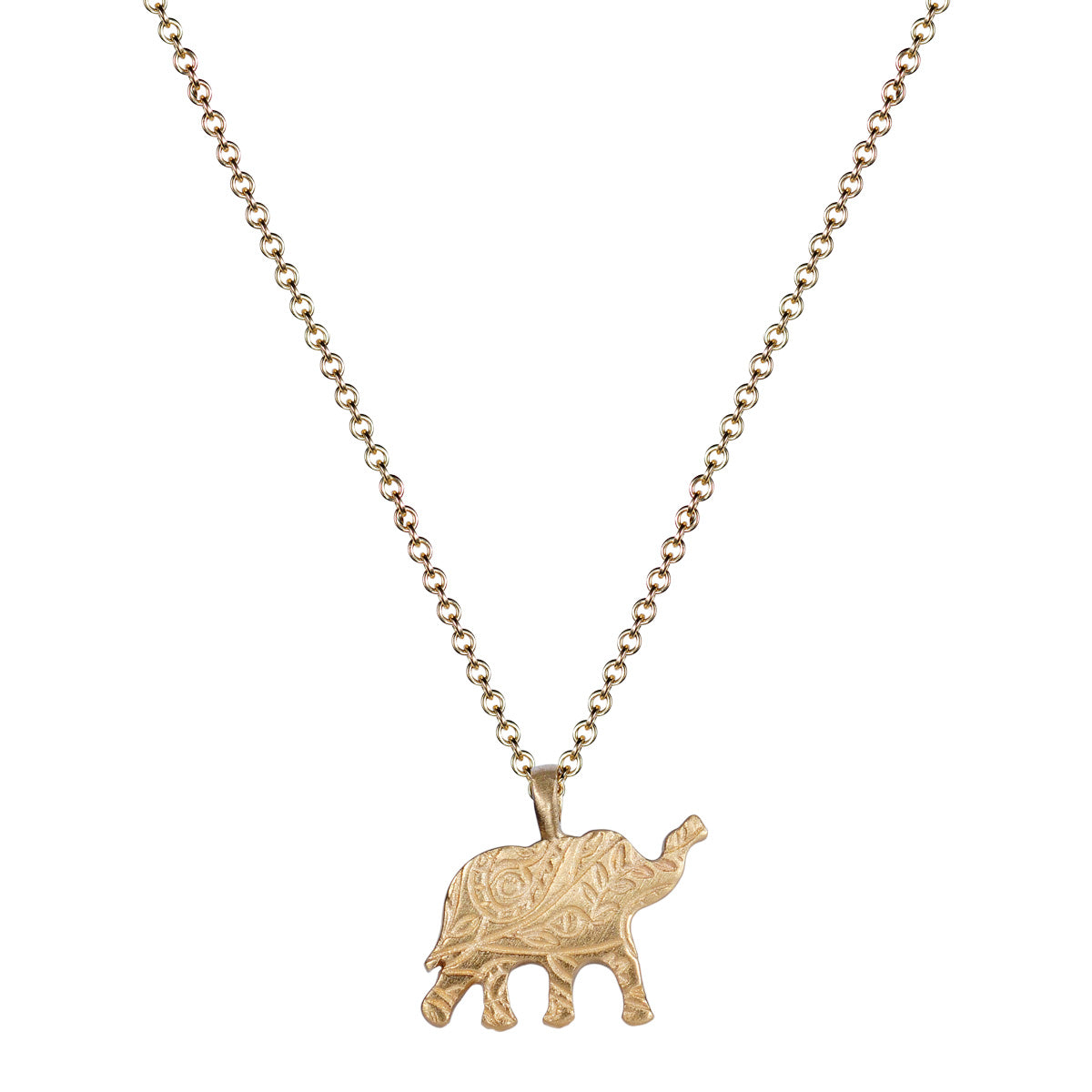 10K Gold Small Paisley Elephant Pendant