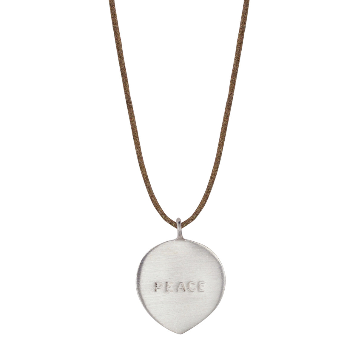 Sterling Silver Peace Petal Pendant on Natural Cord