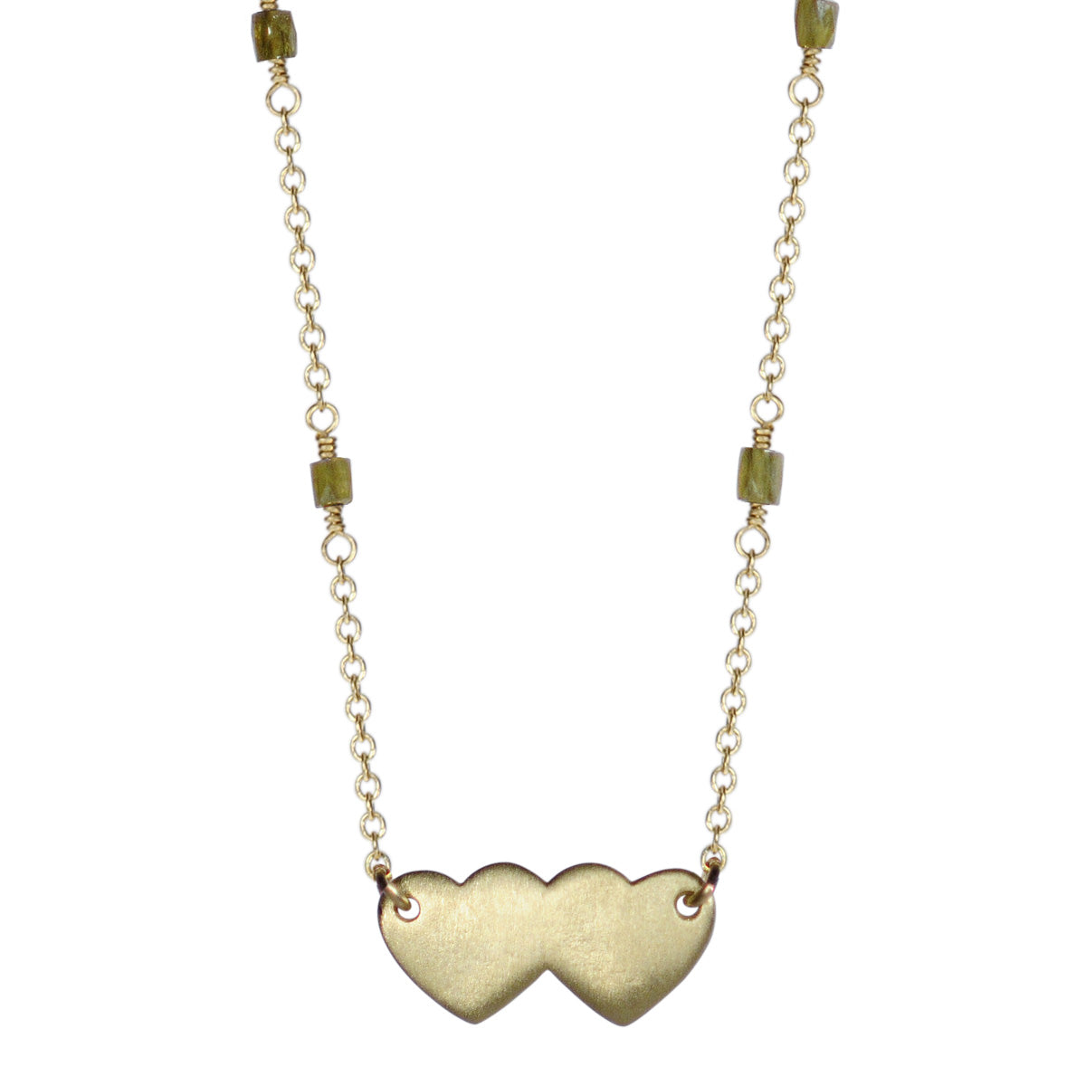 DG Jewelry Two Heart Diamond Necklace Pendant For Women/Girls