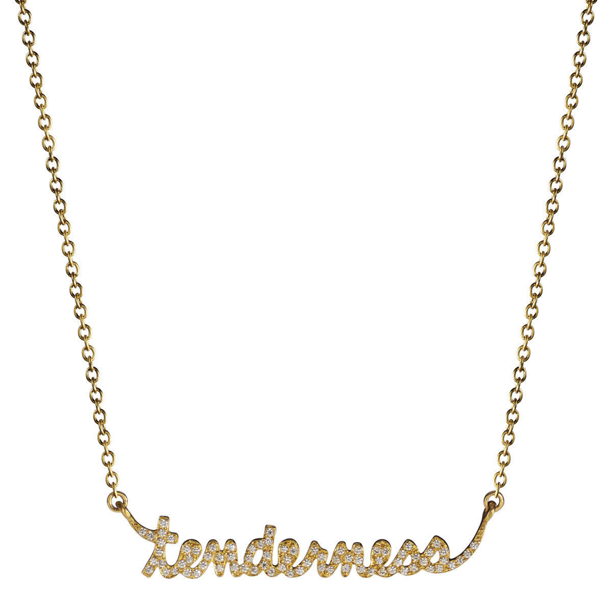 18K Gold Pave &#39;Tenderness&#39; Pendant with Diamonds