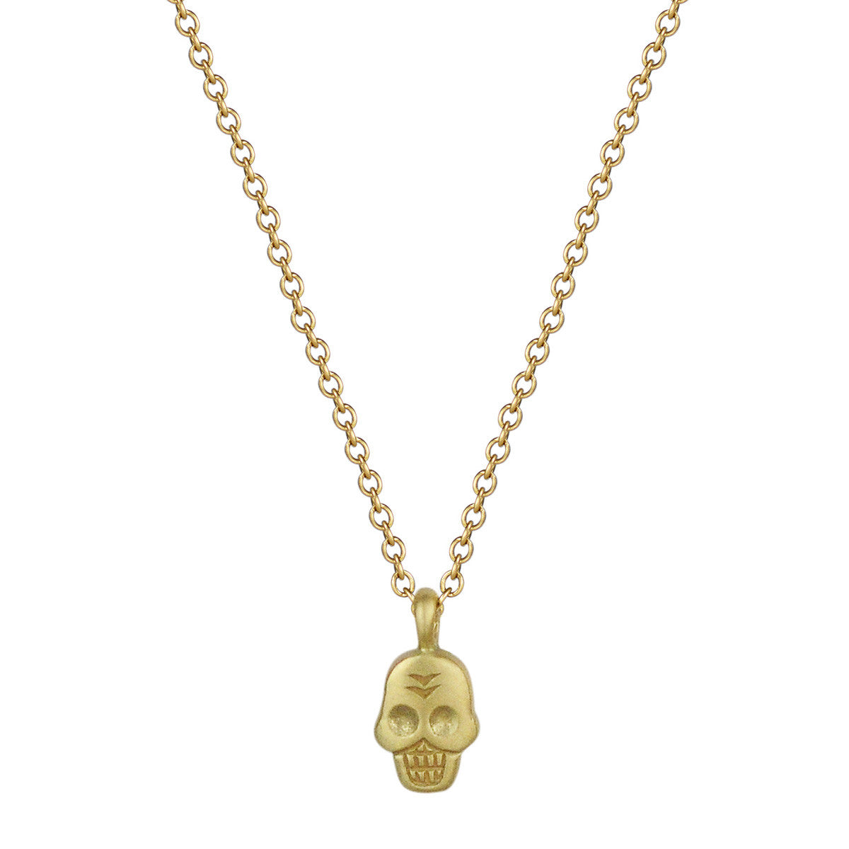 18K Gold Mini Skull Pendant