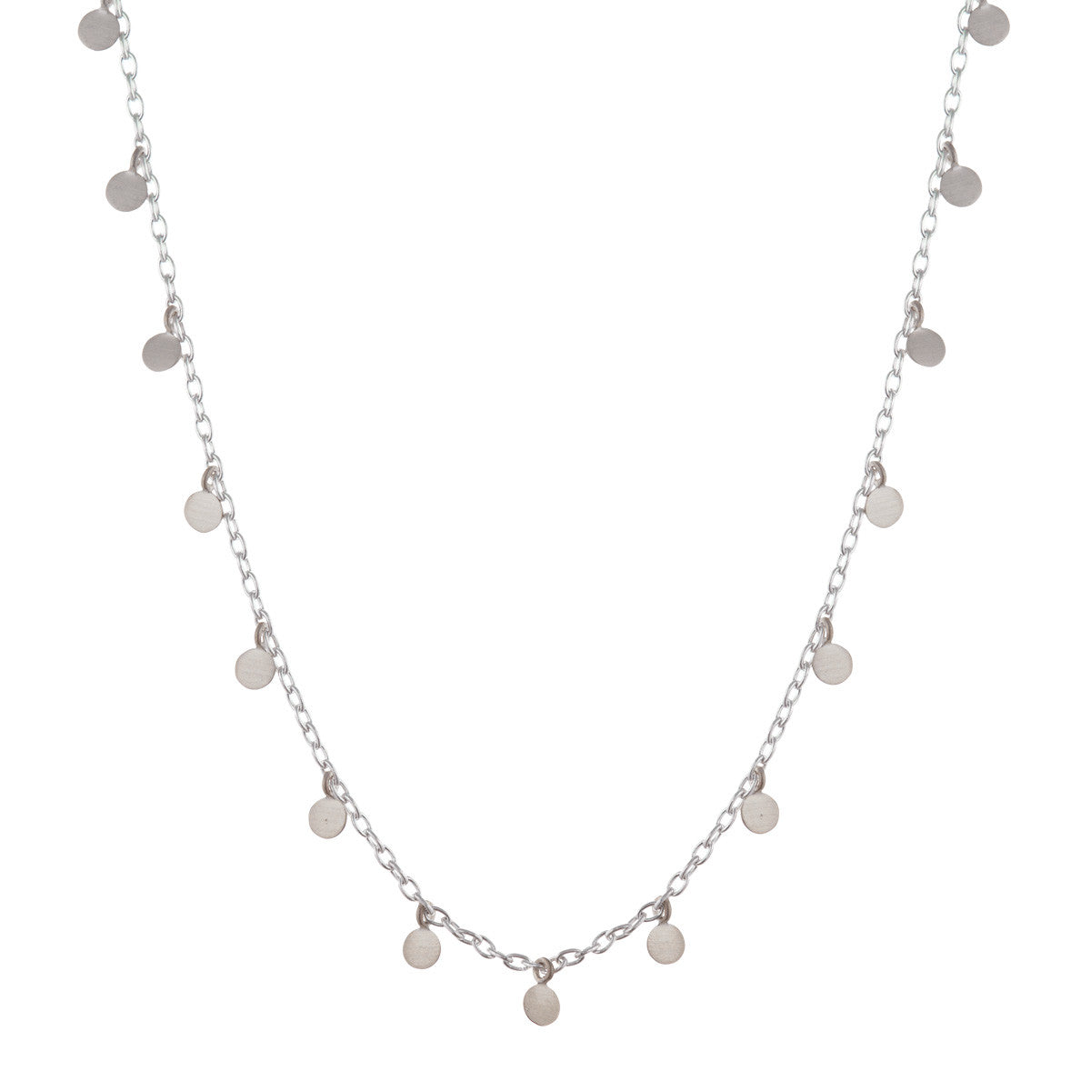 Sterling Silver Multi Discs on Medium Silver Cable Chain