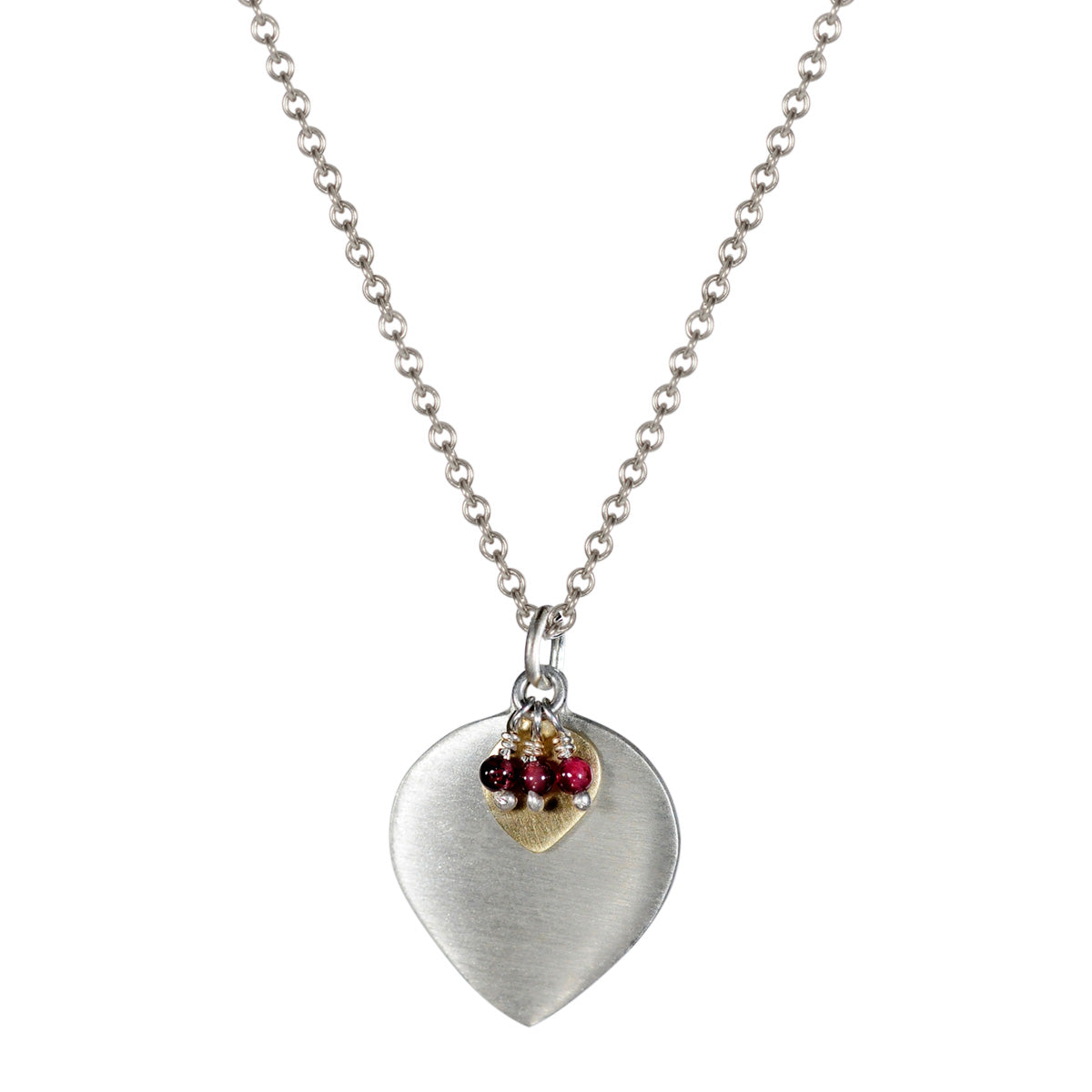 Sterling Silver &amp; 10K Gold Double Lotus Petal with Garnet Beads