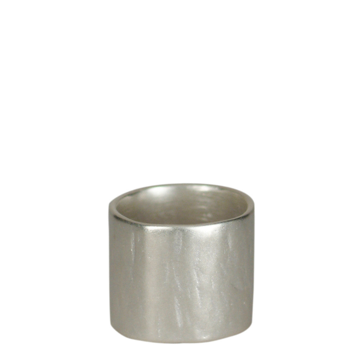 Men's Sterling Silver Wide Flattened Ring