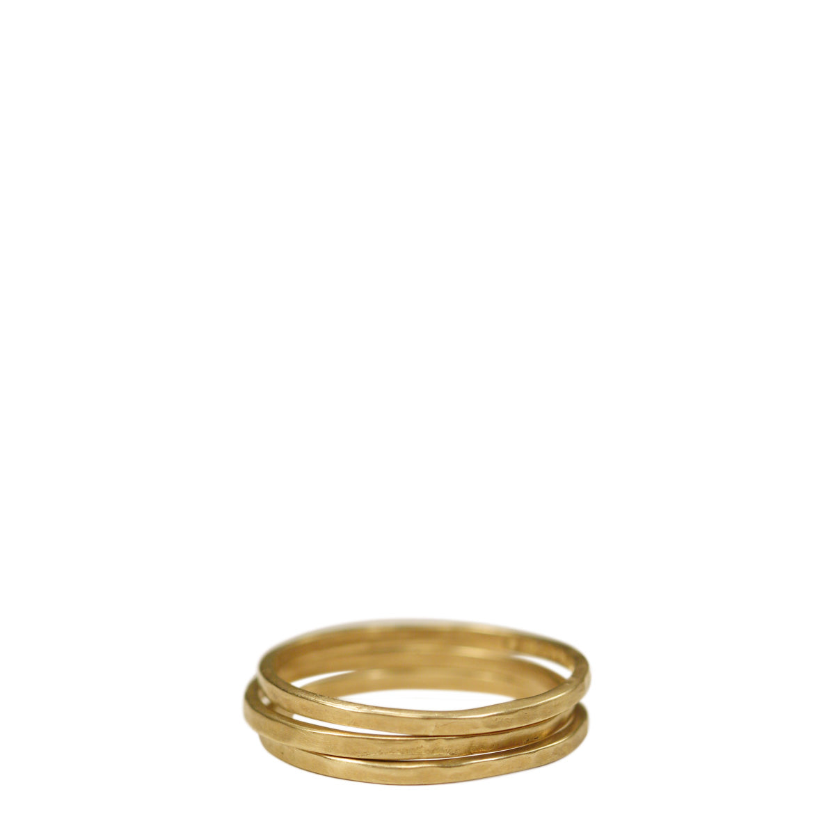 10K Gold Flattened Rings (Set of 3)