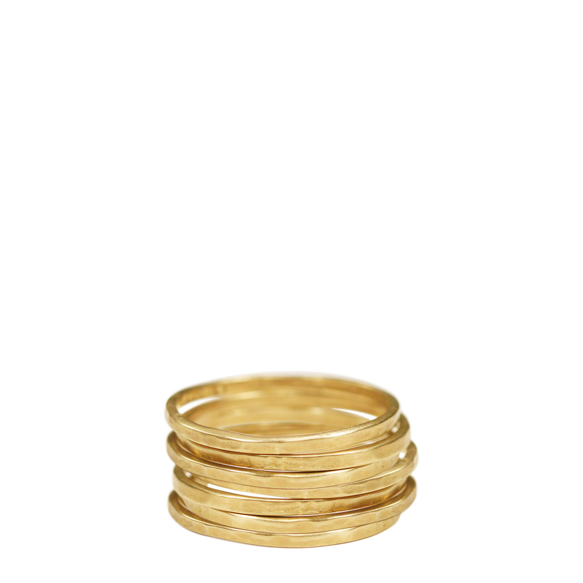 10K Gold Thin Flattened Ring (Set of 7)