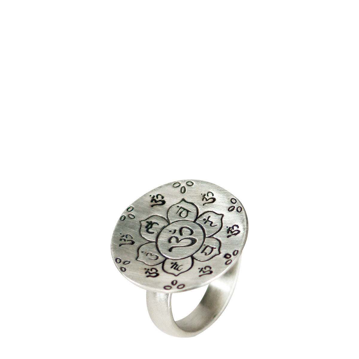 Sterling Silver Large Chakra Flower Ring