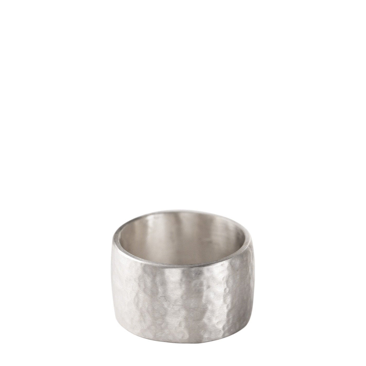 Sterling Silver Wide Hammered Band