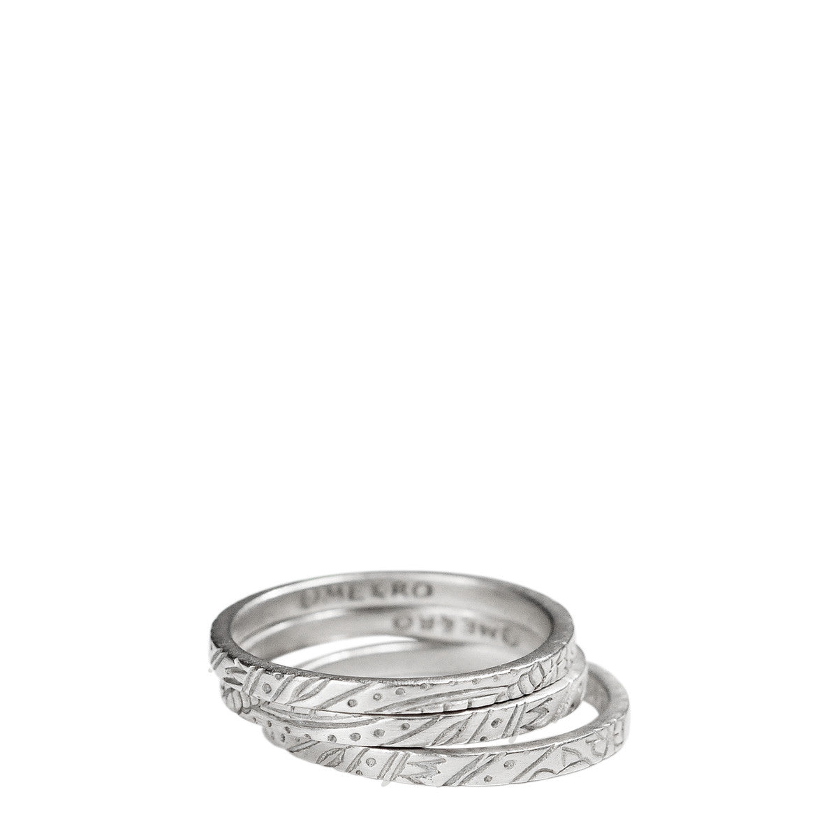 Sterling Silver Paisley Bands (Set of 3)
