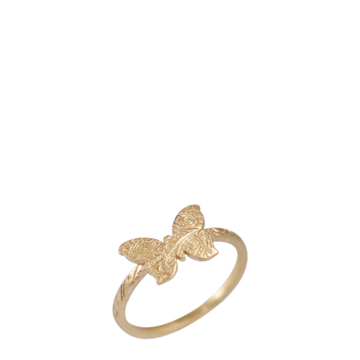 Silver Gold Sapphire Blue Butterfly Ring