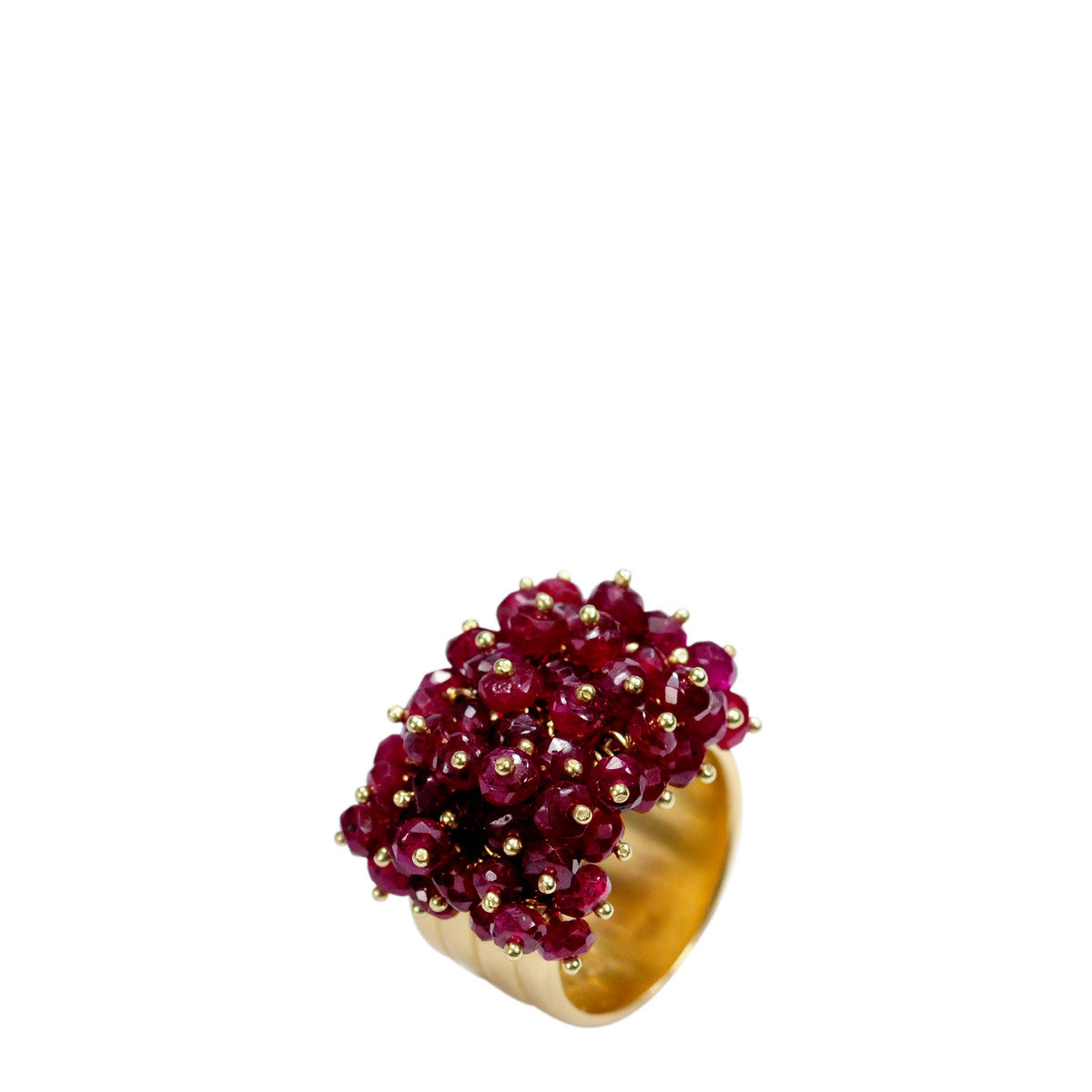 18K Gold Wide Band with Rubies