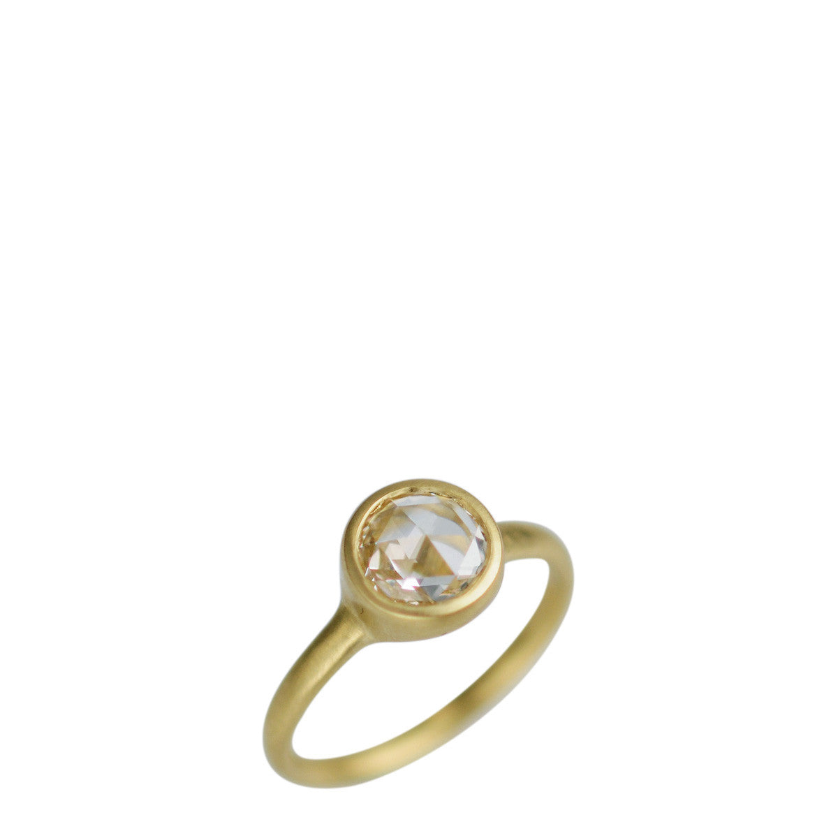 18K Gold 1 Carat Rose Cut Diamond Ring