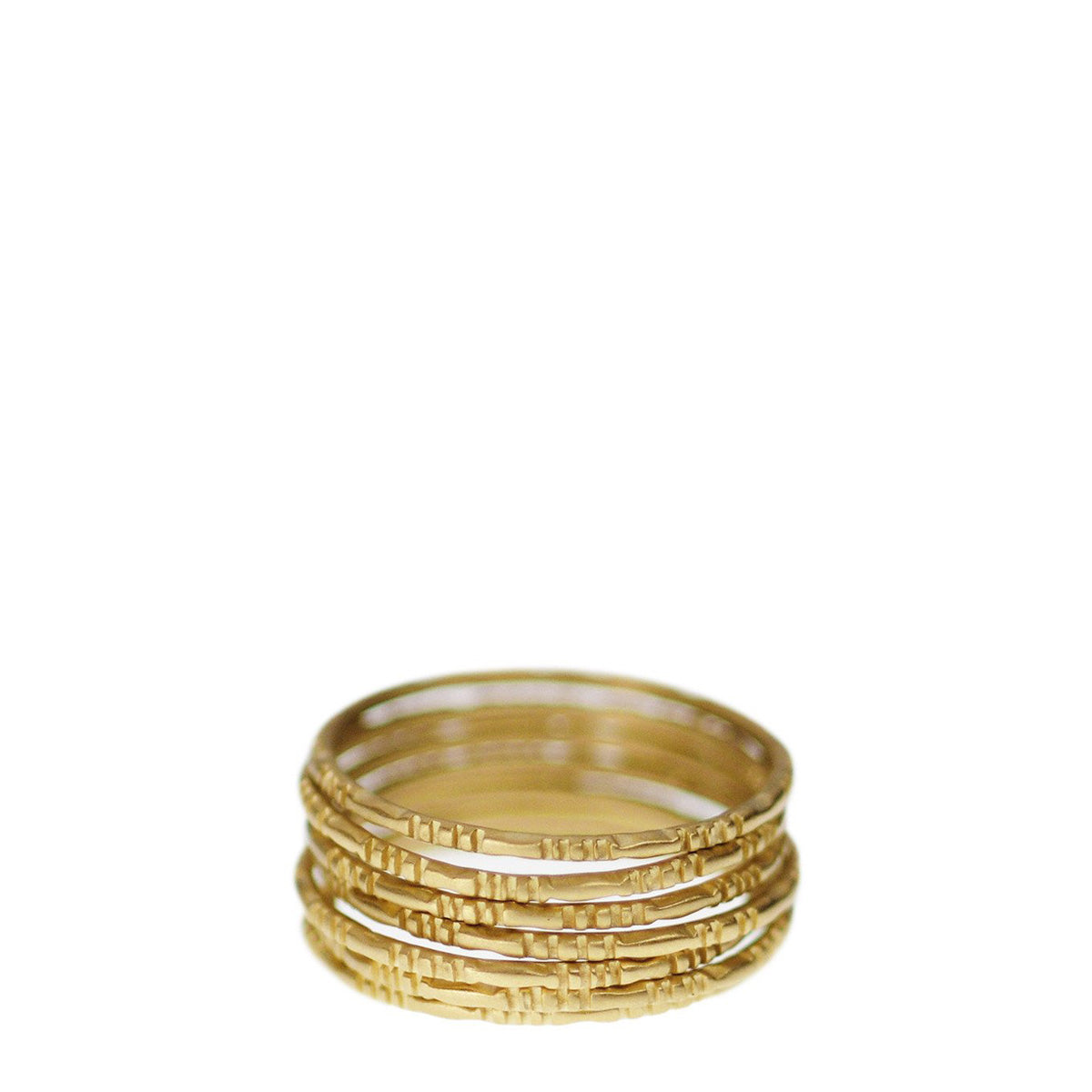 18K Gold Moroccan Rings (Set of 7)