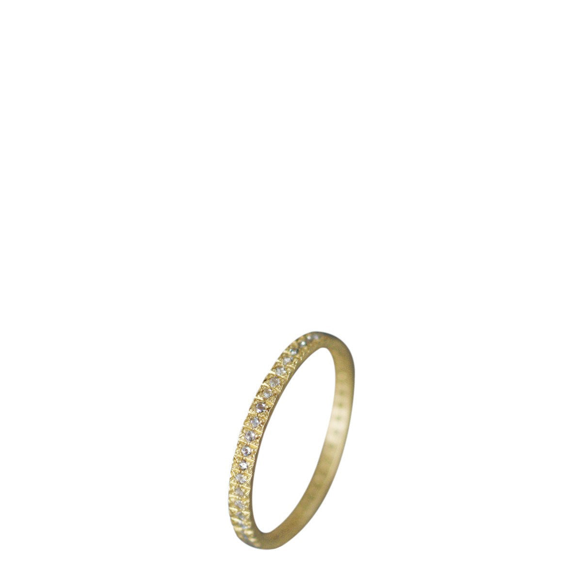 18K Gold 2mm Band with 1mm Rose Cut Diamonds