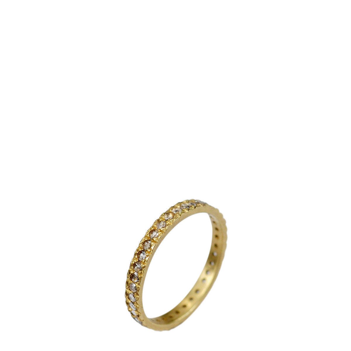 18K Gold 3.5mm Band with 2.5mm Indian Diamonds