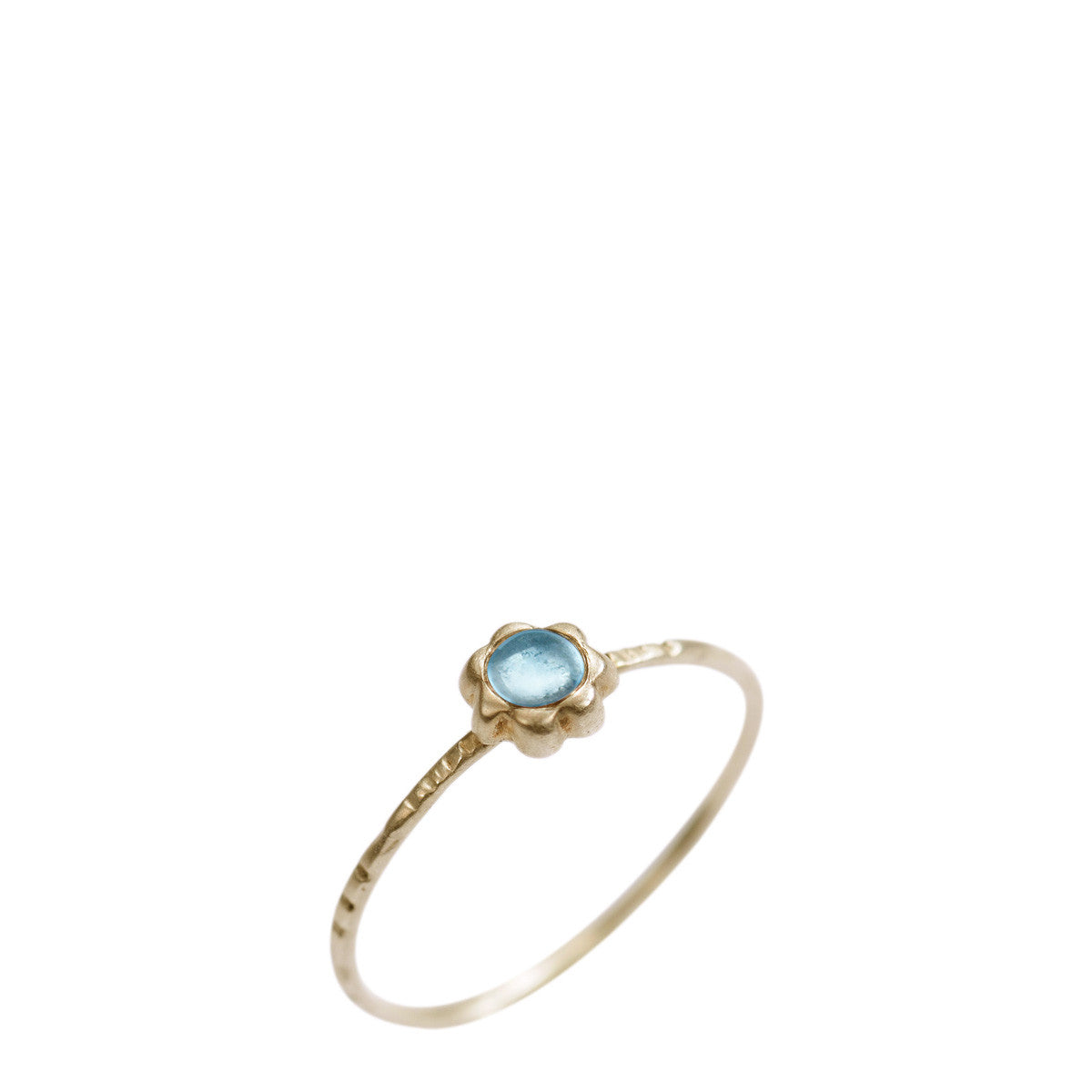 10K Gold Star Flower with Blue Topaz Ring
