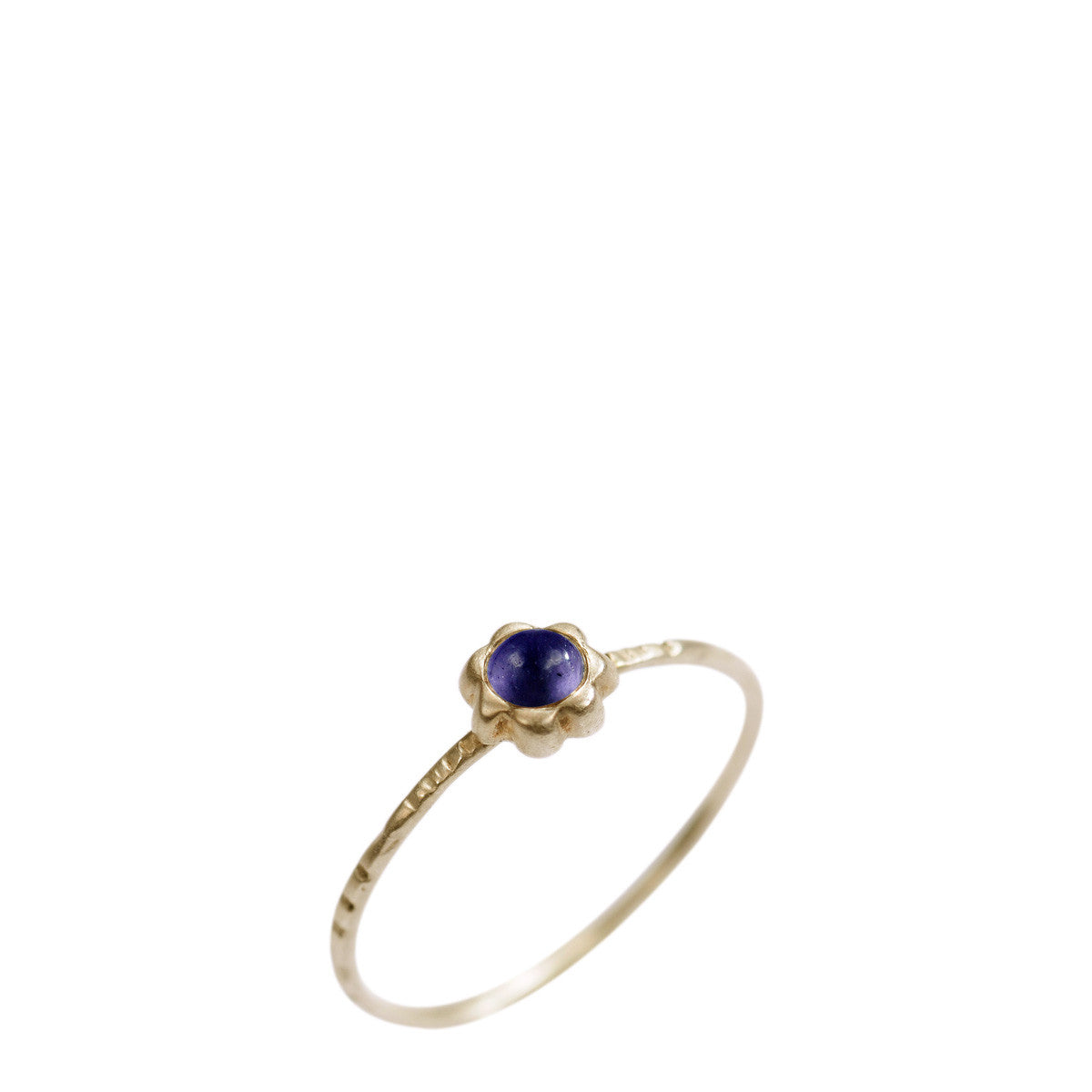 10K Gold Star Flower with Iolite Ring