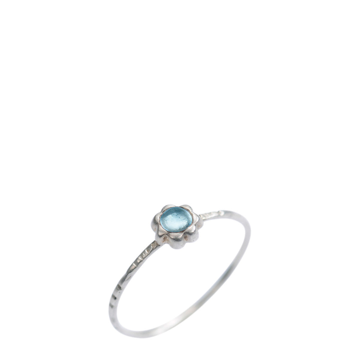 Sterling Silver Star Flower with Blue Topaz Ring