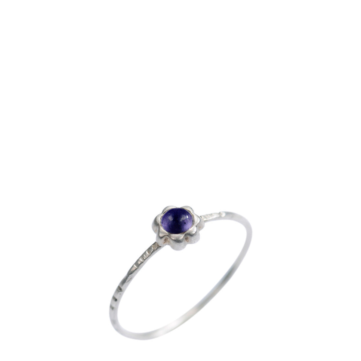 Sterling Silver Star Flower with Iolite Ring